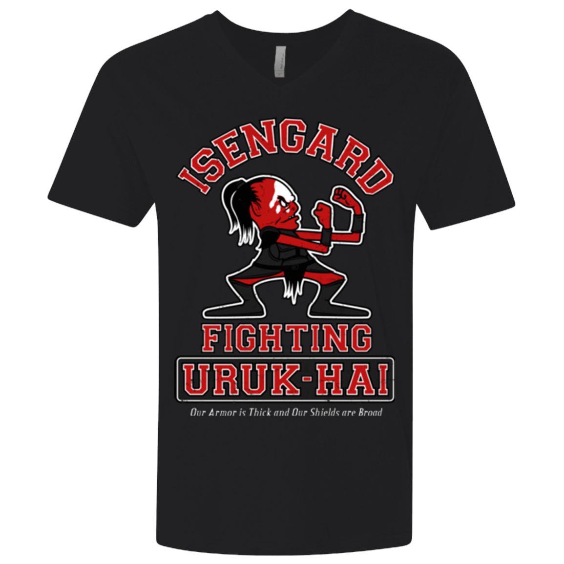 T-Shirts Black / X-Small ISENGARD FIGHTING URUKHAI Men's Premium V-Neck