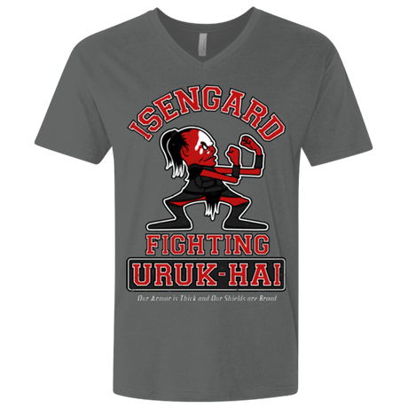 T-Shirts Heavy Metal / X-Small ISENGARD FIGHTING URUKHAI Men's Premium V-Neck