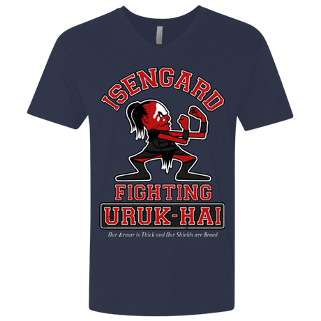 T-Shirts Midnight Navy / X-Small ISENGARD FIGHTING URUKHAI Men's Premium V-Neck