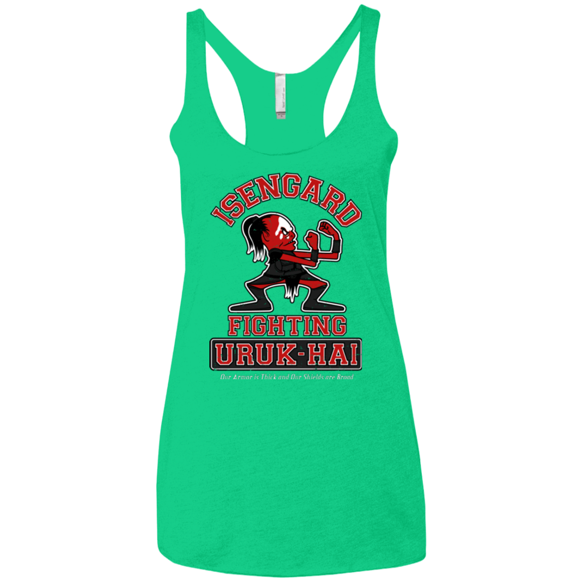 T-Shirts Envy / X-Small ISENGARD FIGHTING URUKHAI Women's Triblend Racerback Tank
