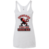 T-Shirts Heather White / X-Small ISENGARD FIGHTING URUKHAI Women's Triblend Racerback Tank