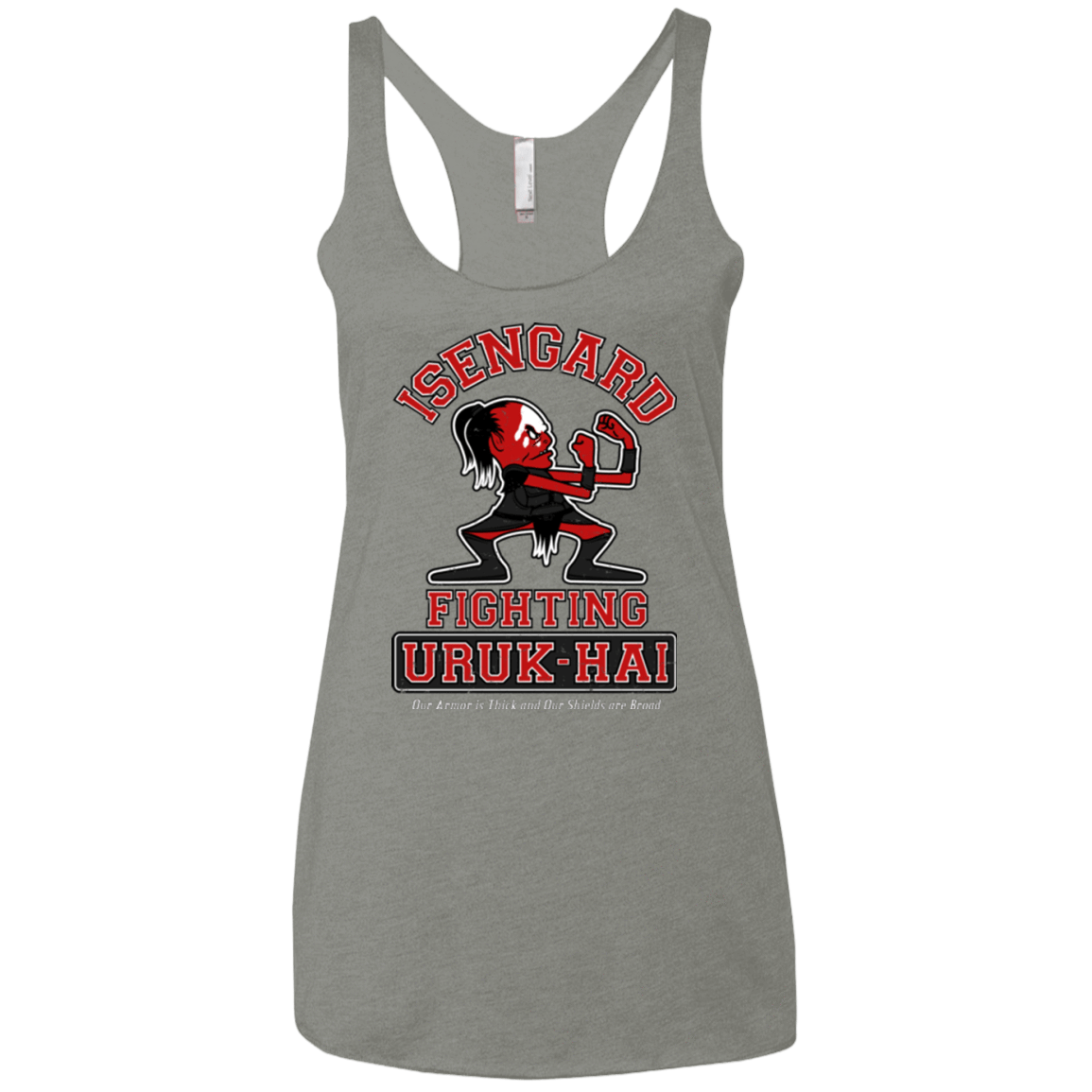 T-Shirts Venetian Grey / X-Small ISENGARD FIGHTING URUKHAI Women's Triblend Racerback Tank