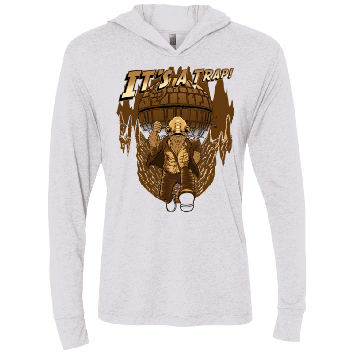 T-Shirts Heather White / X-Small It's a trap!! Triblend Long Sleeve Hoodie Tee
