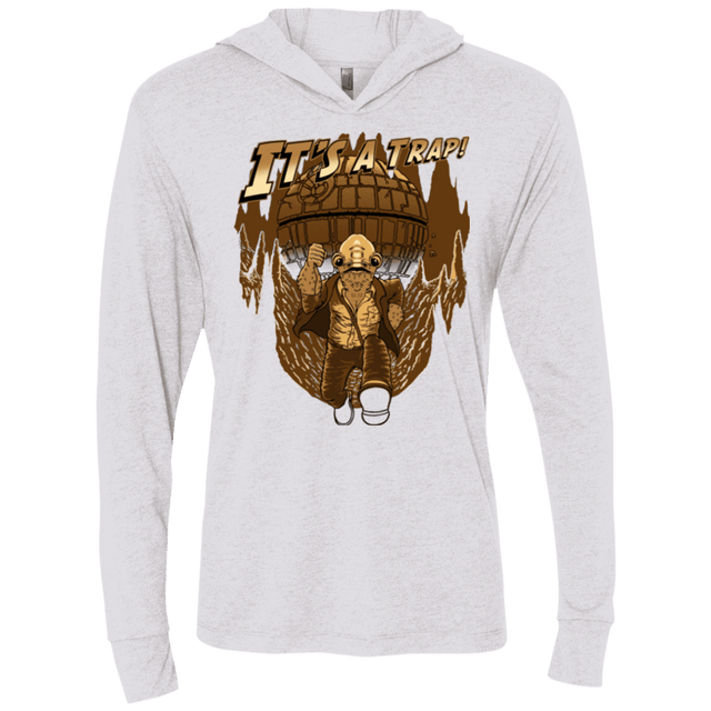 T-Shirts Heather White / X-Small It's a trap!! Triblend Long Sleeve Hoodie Tee