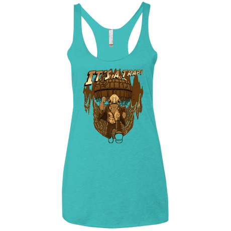 T-Shirts Tahiti Blue / X-Small It's a trap!! Women's Triblend Racerback Tank