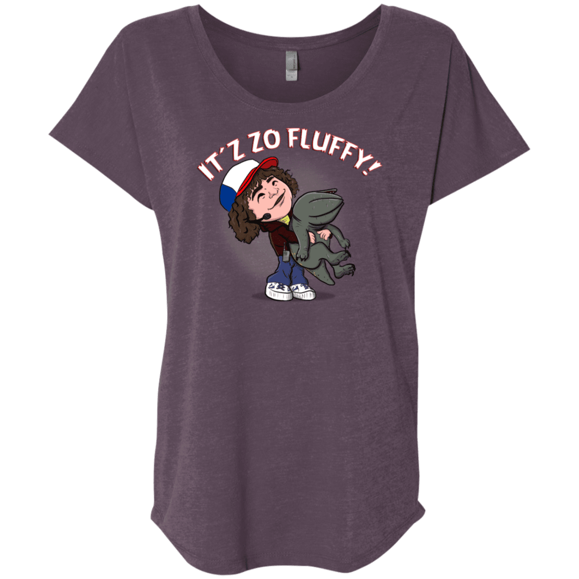 T-Shirts Vintage Purple / X-Small It´z Zo Fluffy Triblend Dolman Sleeve