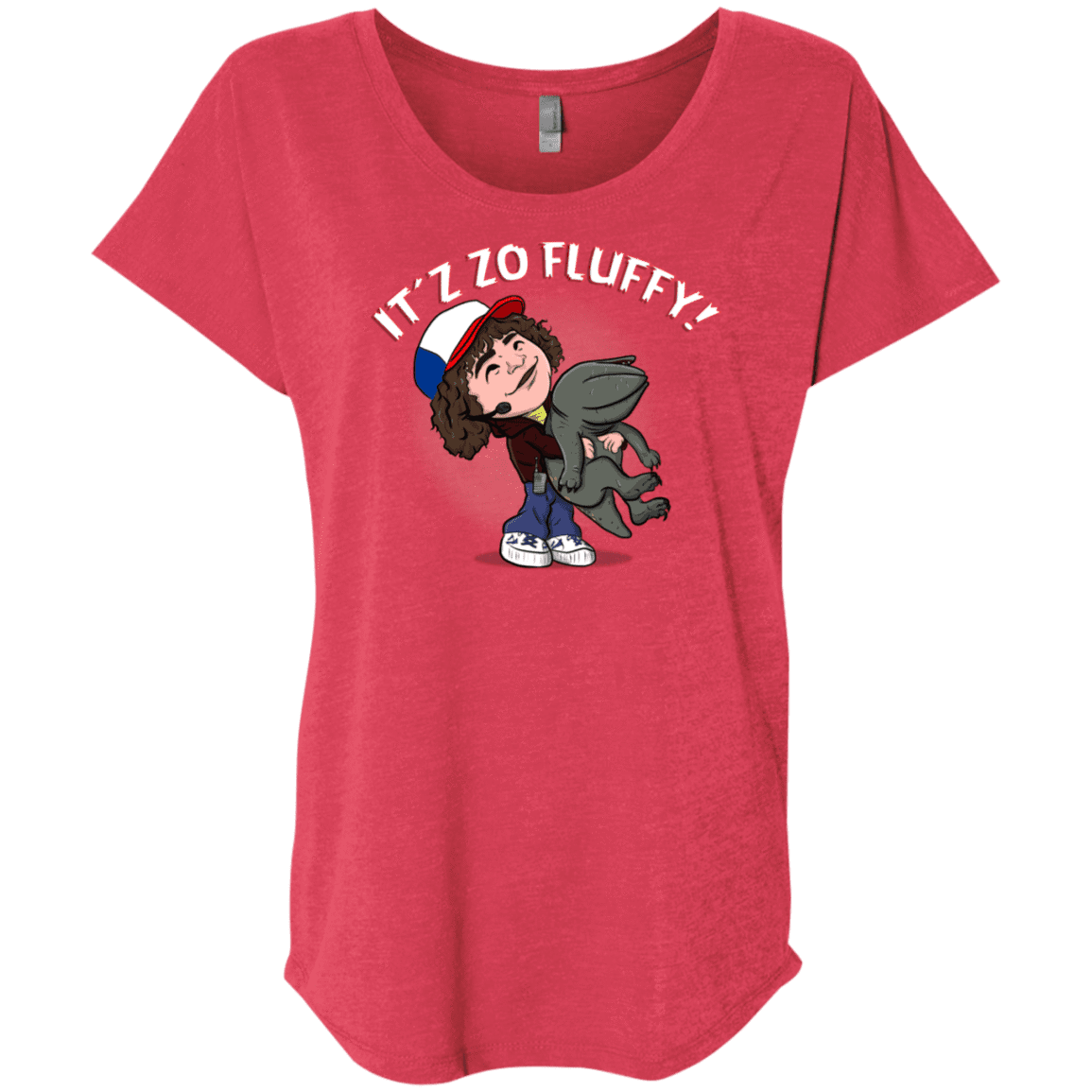 T-Shirts Vintage Red / X-Small It´z Zo Fluffy Triblend Dolman Sleeve