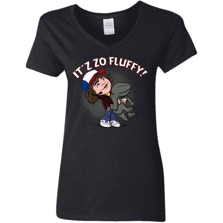 T-Shirts Black / S It´z Zo Fluffy Women's V-Neck T-Shirt