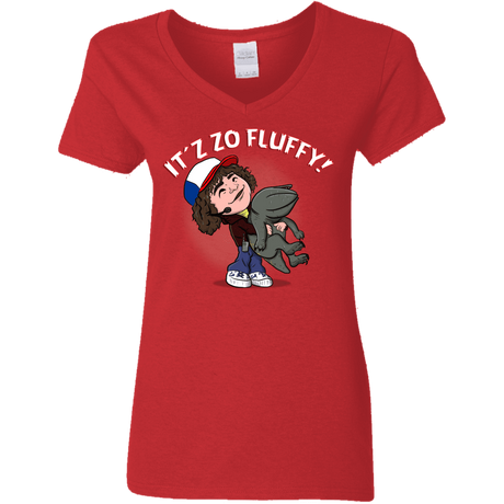 T-Shirts Red / S It´z Zo Fluffy Women's V-Neck T-Shirt