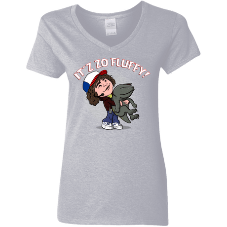 T-Shirts Sport Grey / S It´z Zo Fluffy Women's V-Neck T-Shirt