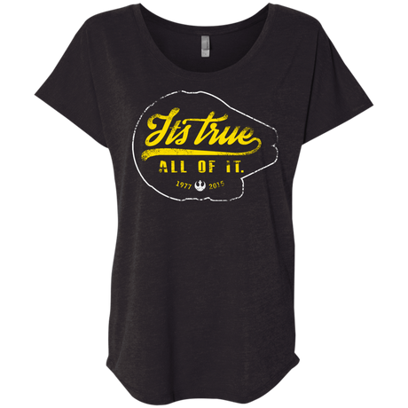 T-Shirts Vintage Black / X-Small Its True Triblend Dolman Sleeve