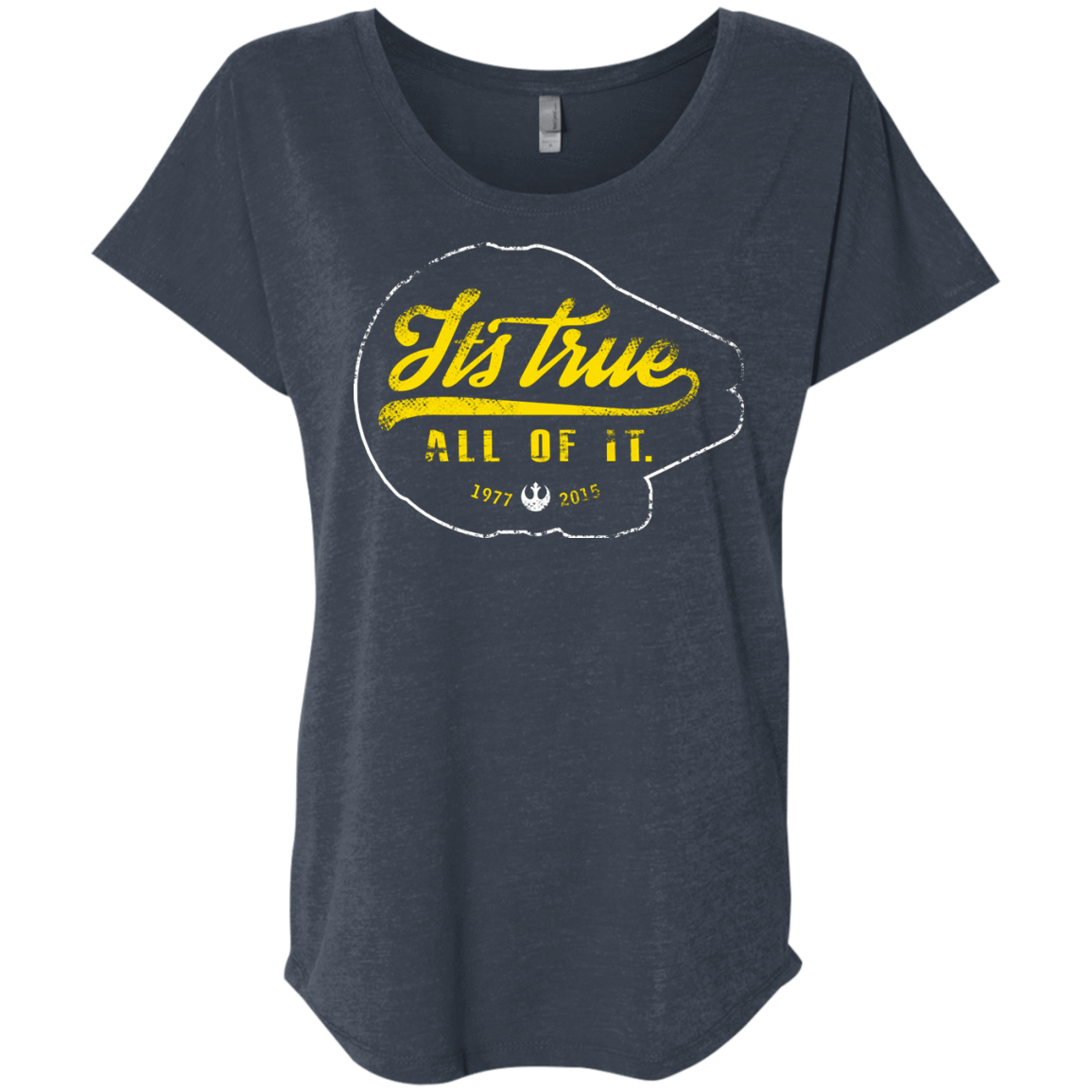 T-Shirts Vintage Navy / X-Small Its True Triblend Dolman Sleeve