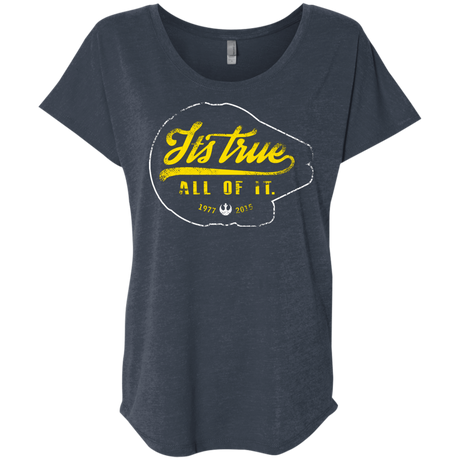 T-Shirts Vintage Navy / X-Small Its True Triblend Dolman Sleeve