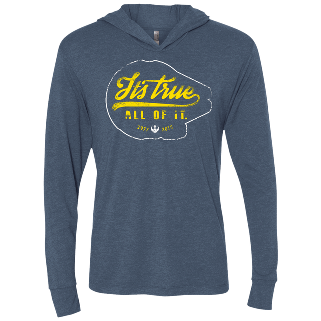 T-Shirts Indigo / X-Small Its True Triblend Long Sleeve Hoodie Tee