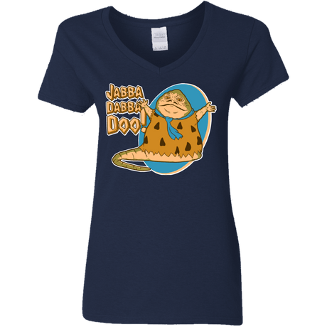T-Shirts Navy / S Jabba Dabba Doo Women's V-Neck T-Shirt