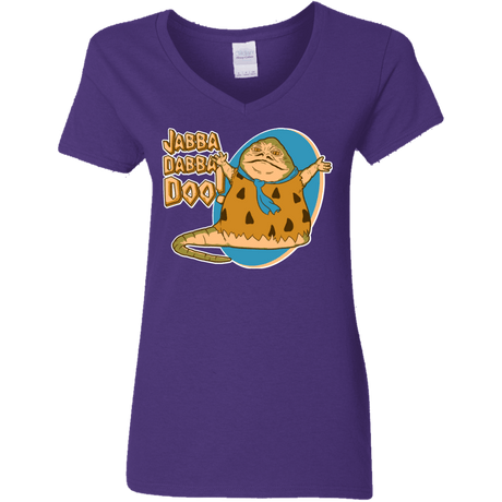 T-Shirts Purple / S Jabba Dabba Doo Women's V-Neck T-Shirt
