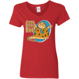 T-Shirts Red / S Jabba Dabba Doo Women's V-Neck T-Shirt