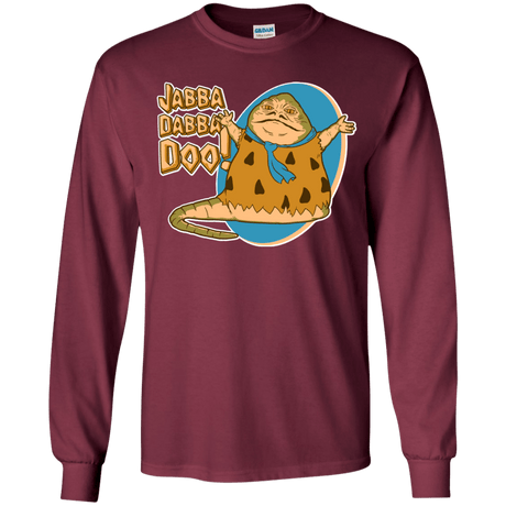 T-Shirts Maroon / YS Jabba Dabba Doo Youth Long Sleeve T-Shirt