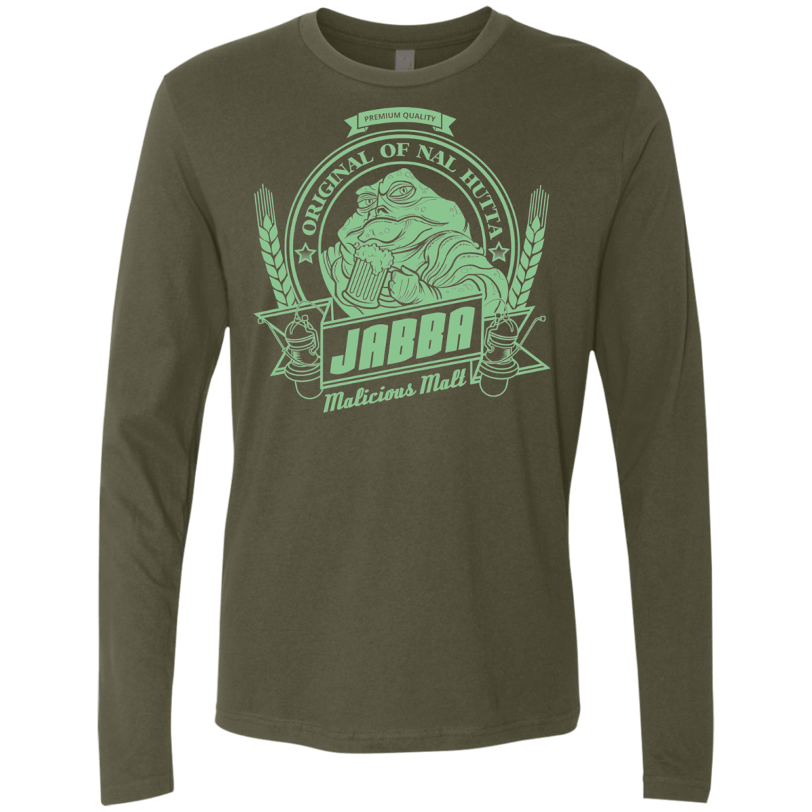 T-Shirts Military Green / S Jabba Malt Men's Premium Long Sleeve