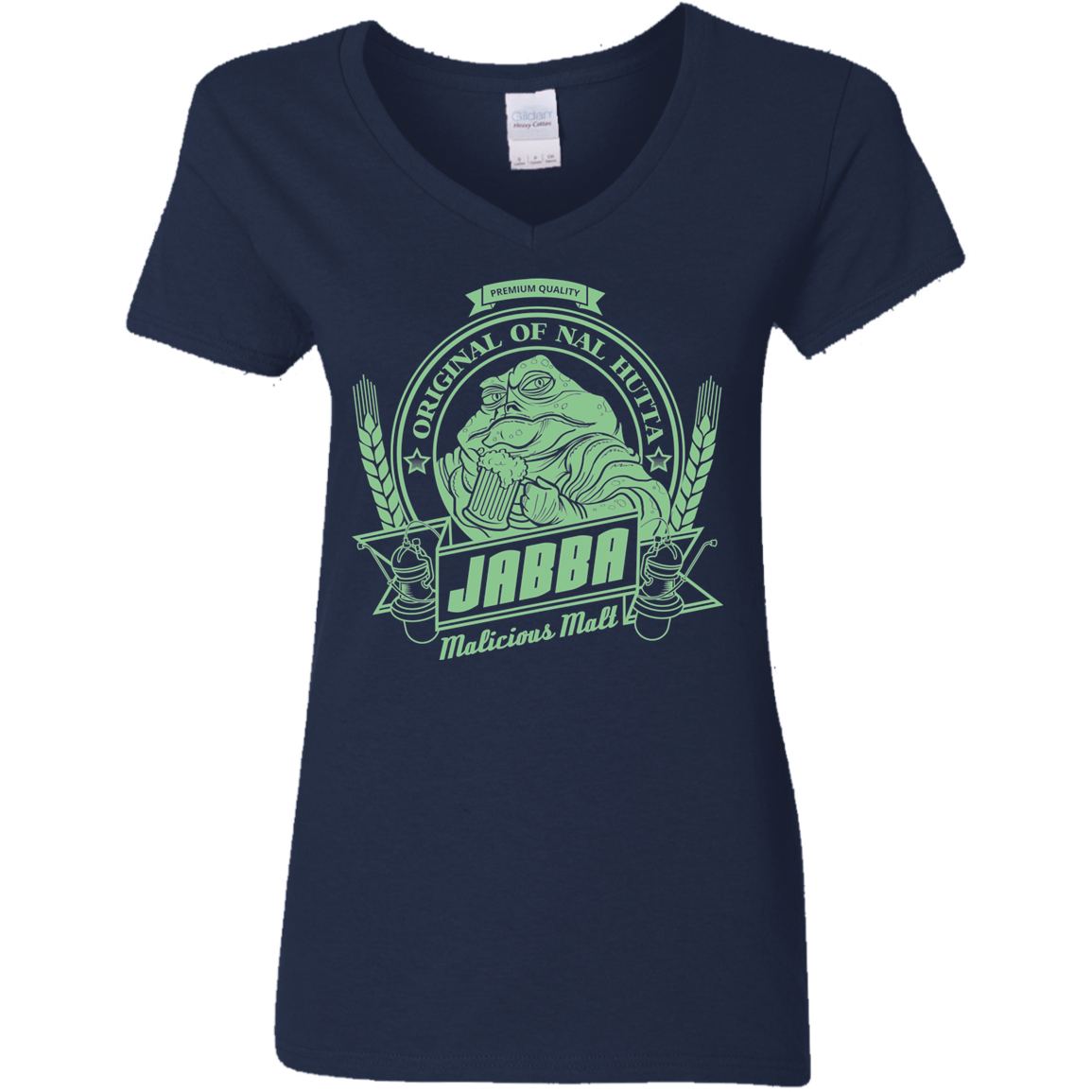 T-Shirts Navy / S Jabba Malt Women's V-Neck T-Shirt