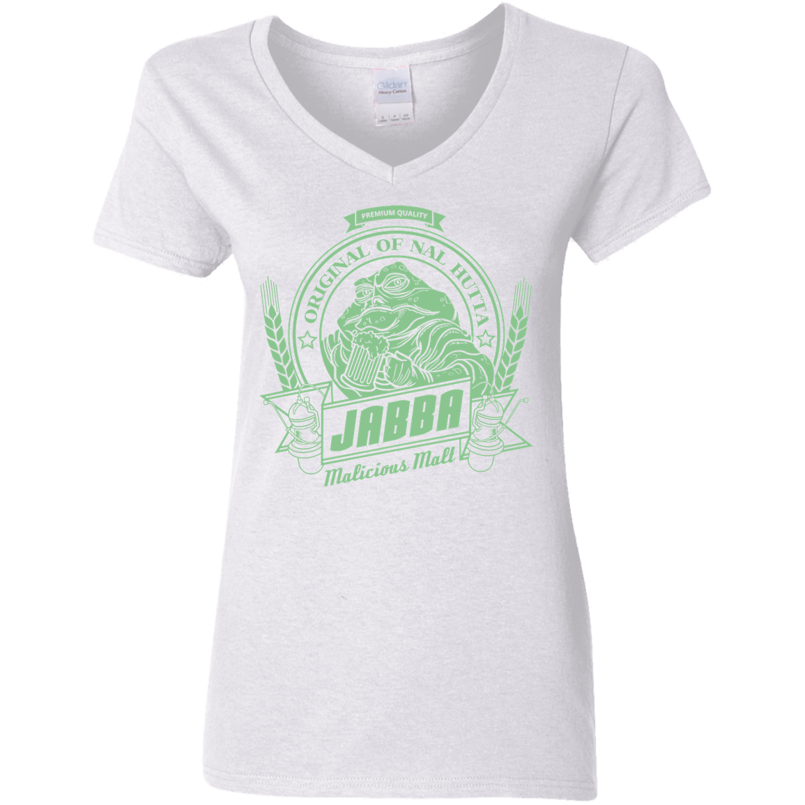 T-Shirts White / S Jabba Malt Women's V-Neck T-Shirt