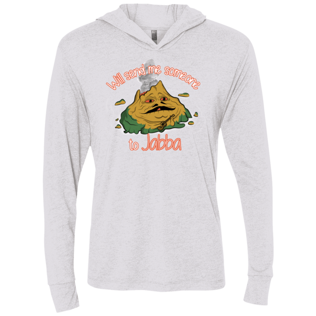 T-Shirts Heather White / X-Small Jabba Triblend Long Sleeve Hoodie Tee