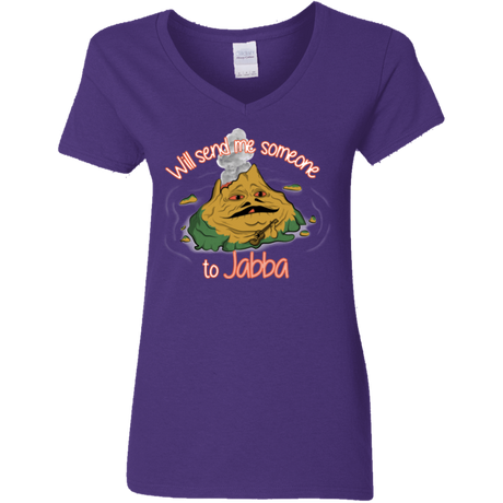 T-Shirts Purple / S Jabba Women's V-Neck T-Shirt