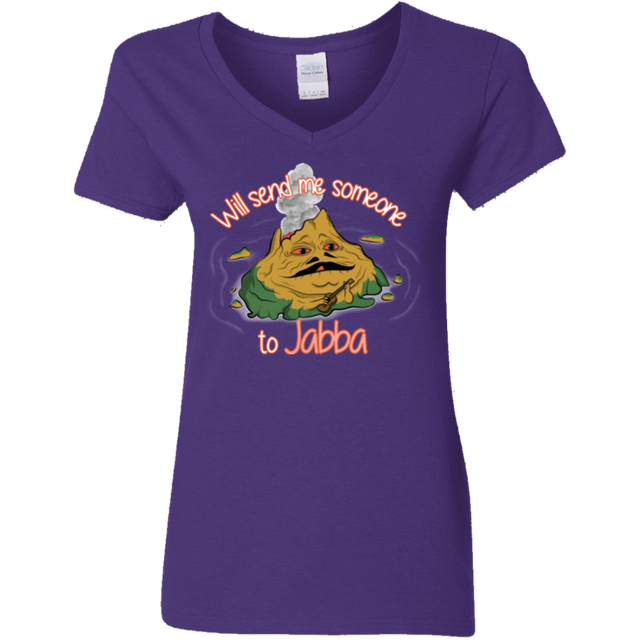 T-Shirts Purple / S Jabba Women's V-Neck T-Shirt