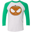 T-Shirts Heather White/Envy / X-Small Jack O'Lantern Men's Triblend 3/4 Sleeve