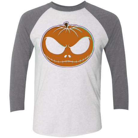 T-Shirts Heather White/Premium Heather / X-Small Jack O'Lantern Men's Triblend 3/4 Sleeve