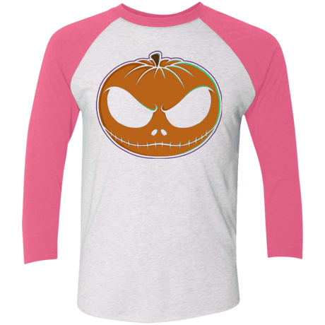 T-Shirts Heather White/Vintage Pink / X-Small Jack O'Lantern Men's Triblend 3/4 Sleeve