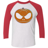 T-Shirts Heather White/Vintage Red / X-Small Jack O'Lantern Men's Triblend 3/4 Sleeve