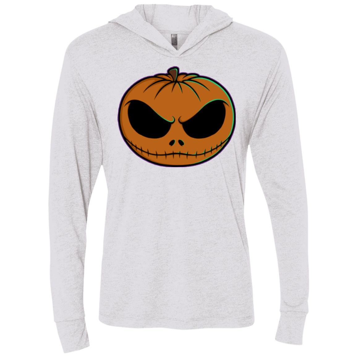 T-Shirts Heather White / X-Small Jack O Lantern Triblend Long Sleeve Hoodie Tee