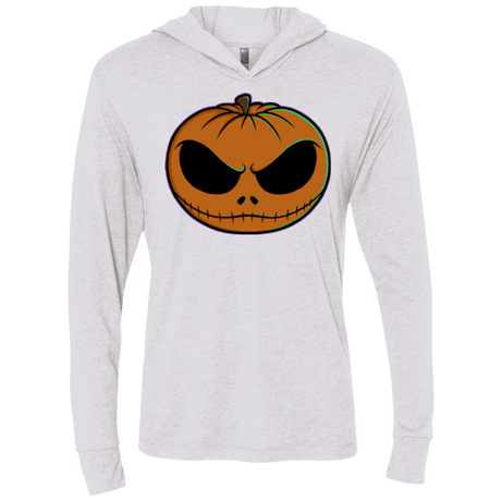 T-Shirts Heather White / X-Small Jack O Lantern Triblend Long Sleeve Hoodie Tee