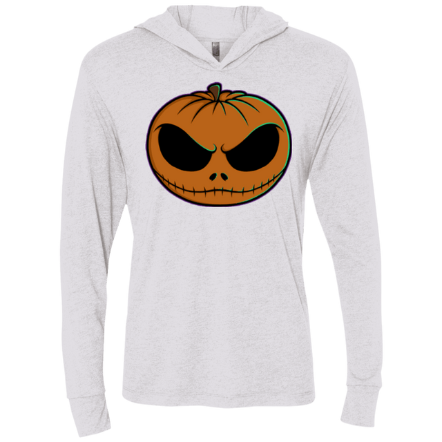 T-Shirts Heather White / X-Small Jack O Lantern Triblend Long Sleeve Hoodie Tee