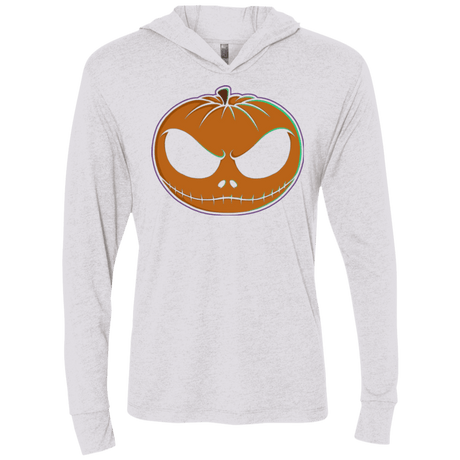 T-Shirts Heather White / X-Small Jack O'Lantern Triblend Long Sleeve Hoodie Tee
