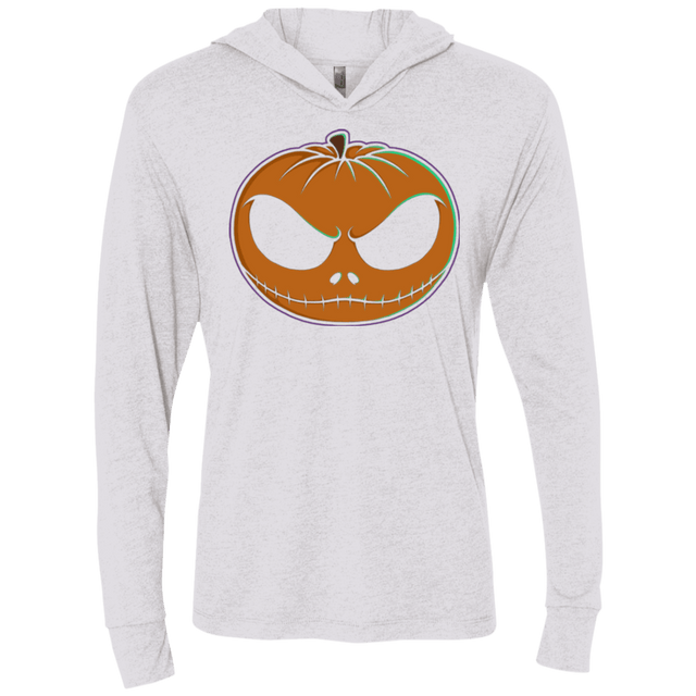 T-Shirts Heather White / X-Small Jack O'Lantern Triblend Long Sleeve Hoodie Tee