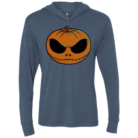 T-Shirts Indigo / X-Small Jack O Lantern Triblend Long Sleeve Hoodie Tee