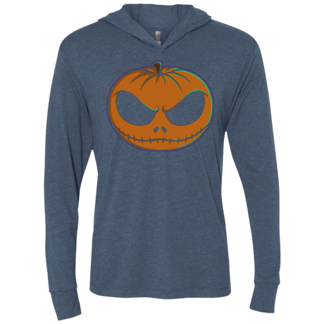T-Shirts Indigo / X-Small Jack O'Lantern Triblend Long Sleeve Hoodie Tee