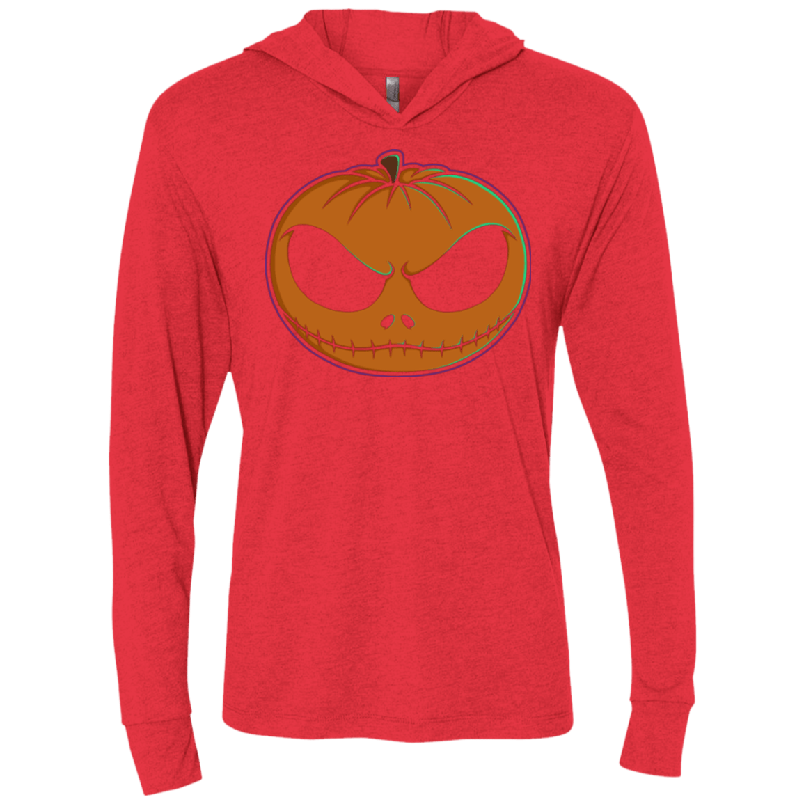T-Shirts Vintage Red / X-Small Jack O'Lantern Triblend Long Sleeve Hoodie Tee
