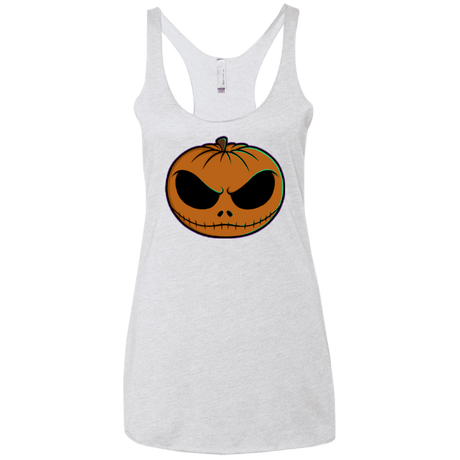 T-Shirts Heather White / X-Small Jack O Lantern Women's Triblend Racerback Tank