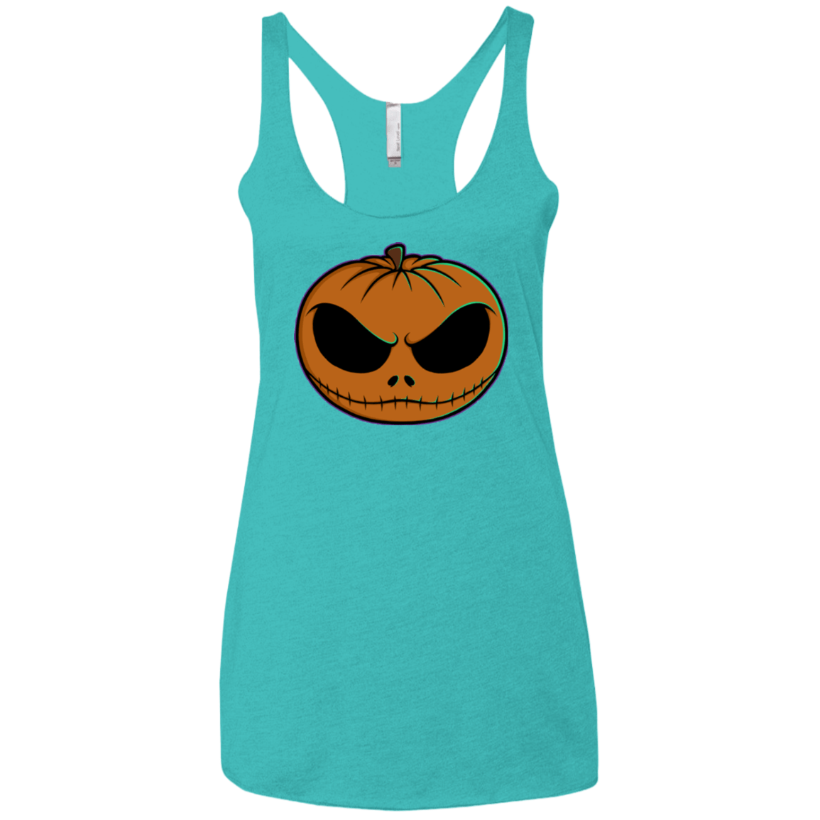 T-Shirts Tahiti Blue / X-Small Jack O Lantern Women's Triblend Racerback Tank