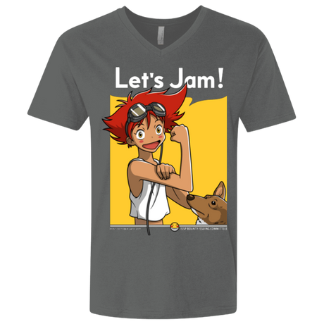 T-Shirts Heavy Metal / X-Small JAMMING WITH EDWARD Men's Premium V-Neck