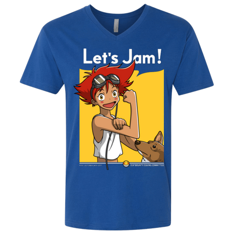 T-Shirts Royal / X-Small JAMMING WITH EDWARD Men's Premium V-Neck