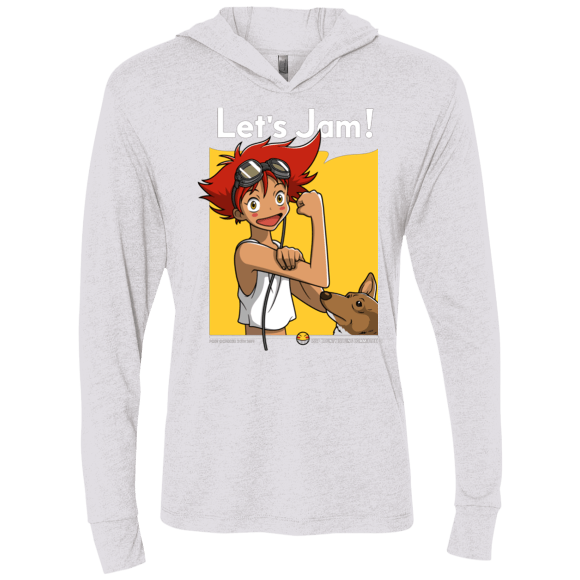 T-Shirts Heather White / X-Small JAMMING WITH EDWARD Triblend Long Sleeve Hoodie Tee