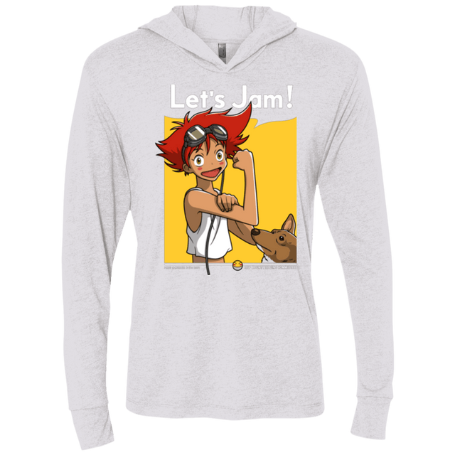 T-Shirts Heather White / X-Small JAMMING WITH EDWARD Triblend Long Sleeve Hoodie Tee