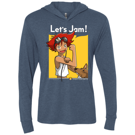 T-Shirts Indigo / X-Small JAMMING WITH EDWARD Triblend Long Sleeve Hoodie Tee