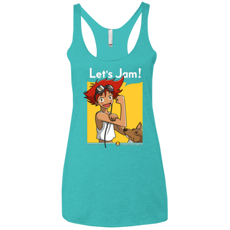 T-Shirts Tahiti Blue / X-Small JAMMING WITH EDWARD Women's Triblend Racerback Tank