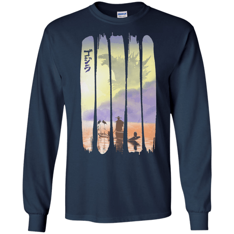 T-Shirts Navy / S Japanese Kaiju Men's Long Sleeve T-Shirt