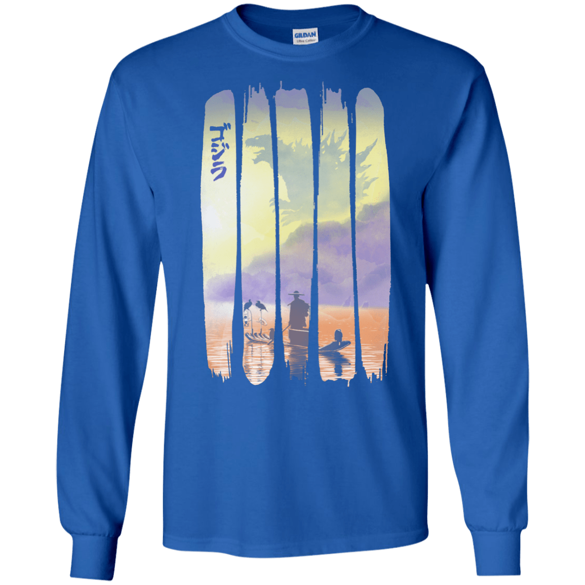 T-Shirts Royal / S Japanese Kaiju Men's Long Sleeve T-Shirt